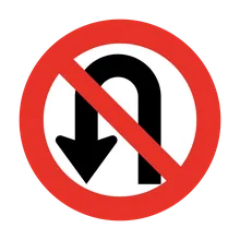 no virar en u
