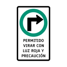 permitido virar derecha con luz roja