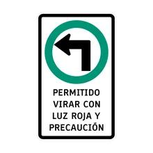 permitido virar izquierda con luz roja